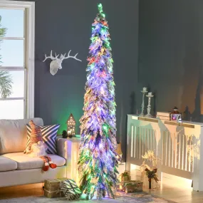 relaxed 4' Downswept Slim Snow Artificial Christmas Tree with LED Lights 30.25" x 30.25" x 82.75" 30.25" x 30.25" x 82.75"