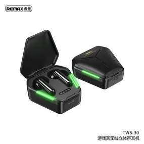 REMAX睿量 TWS-30 BT 5.0真无线立体声游戏耳机 黑色/白色 Stereo Gaming Earbuds