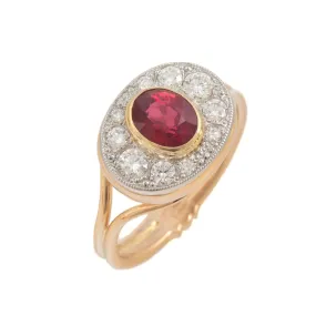 Ruby Ring with Diamond Surround