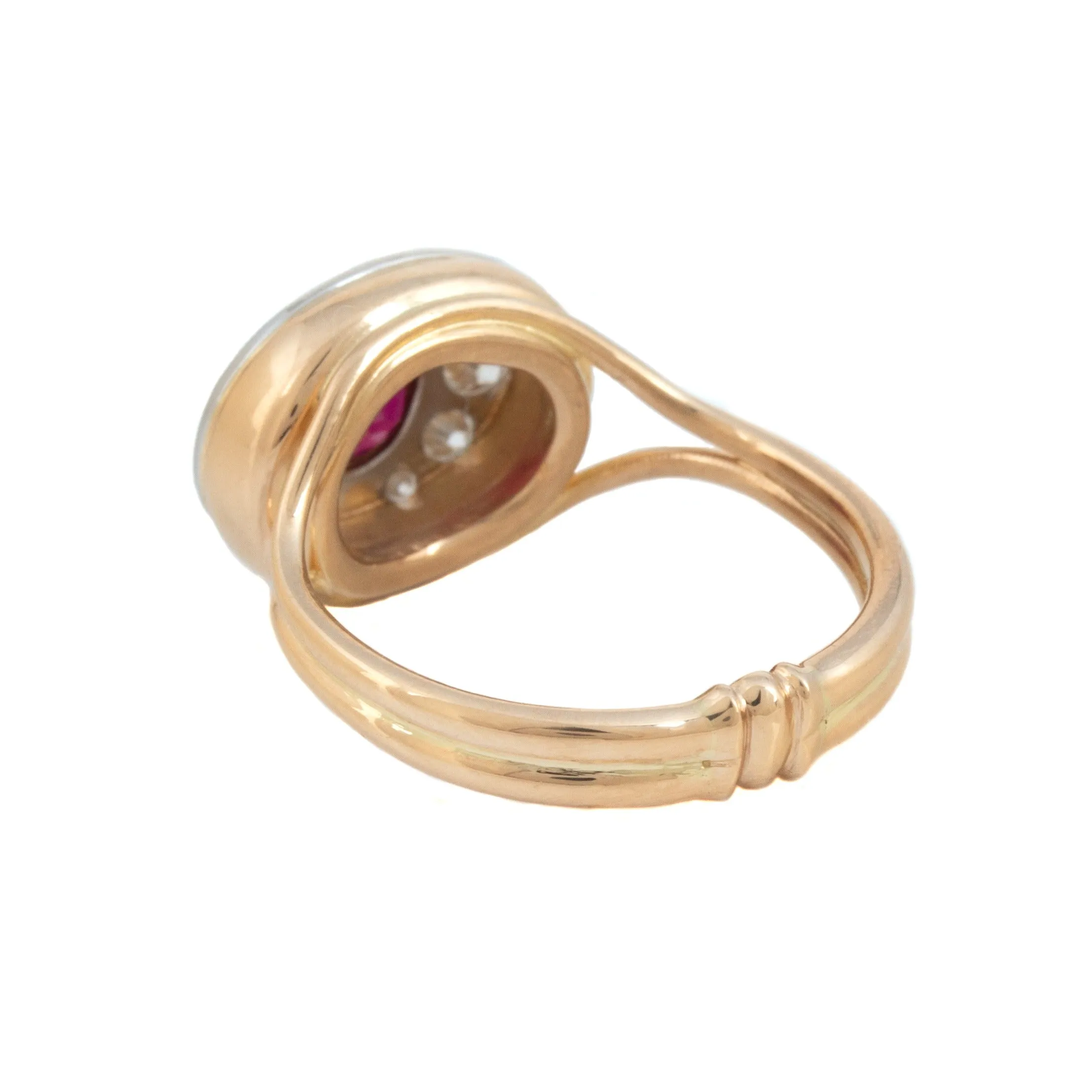 Ruby Ring with Diamond Surround
