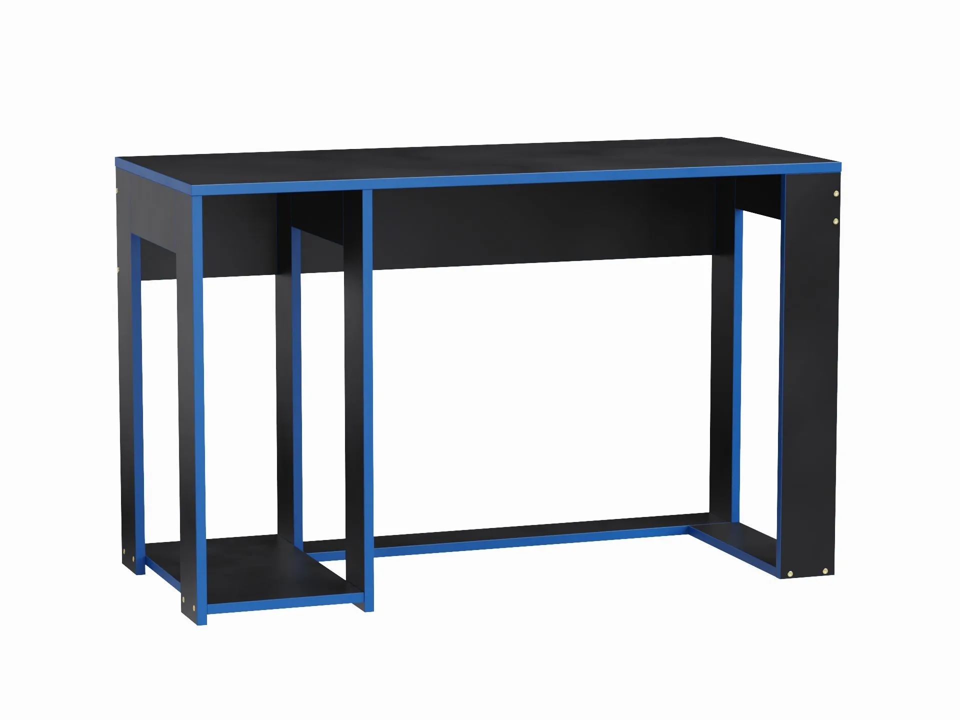 Ryker Gaming Desk Table, Black With Blue Trim