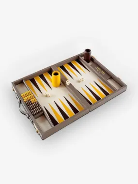 Slate and Ivory Travel Size Backgammon Board by Geoffrey Parker