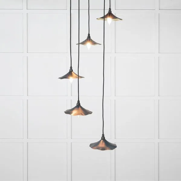 Smooth Brass Flora Cluster Pendant in Dusk | From The Anvil