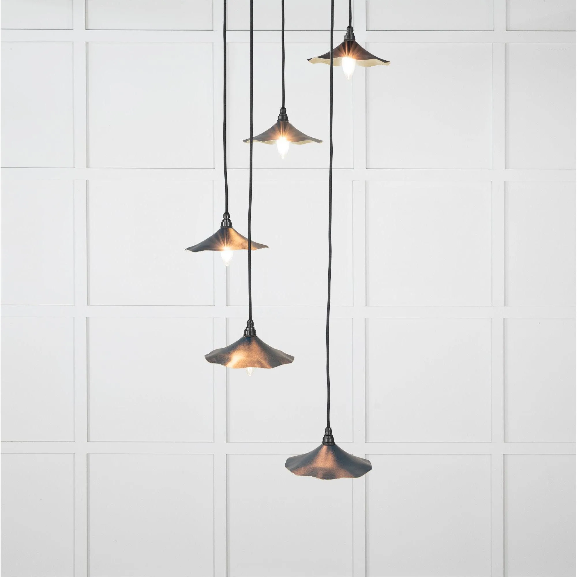Smooth Brass Flora Cluster Pendant in Dusk | From The Anvil