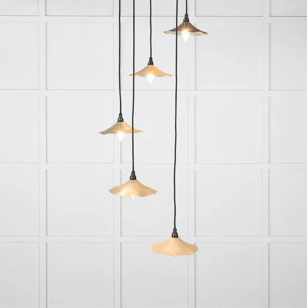 Smooth Brass Flora Cluster Pendant in Tump | From The Anvil