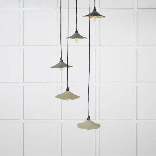 Smooth Brass Flora Cluster Pendant in Tump | From The Anvil