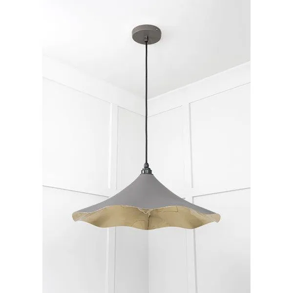 Smooth Brass Flora Pendant in Bluff | From The Anvil