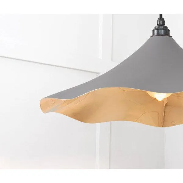 Smooth Brass Flora Pendant in Bluff | From The Anvil