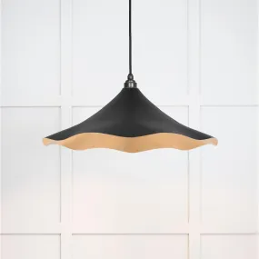 Smooth Brass Flora Pendant in Elan Black | From The Anvil