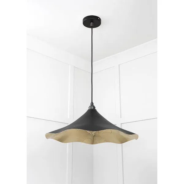 Smooth Brass Flora Pendant in Elan Black | From The Anvil