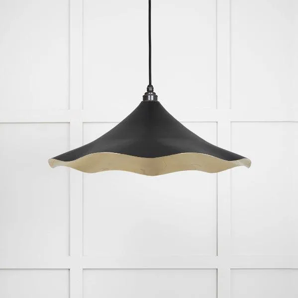 Smooth Brass Flora Pendant in Elan Black | From The Anvil