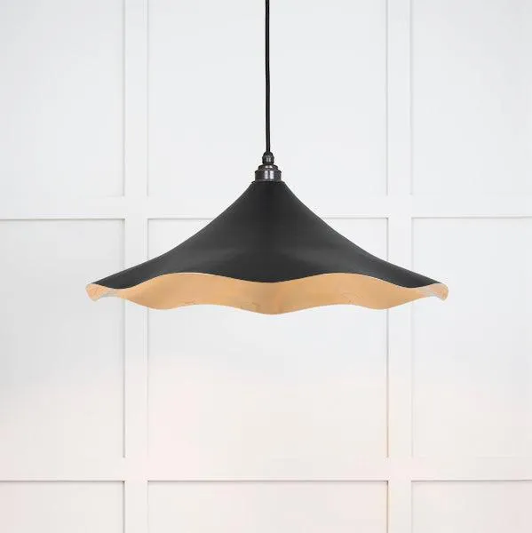 Smooth Brass Flora Pendant in Elan Black | From The Anvil