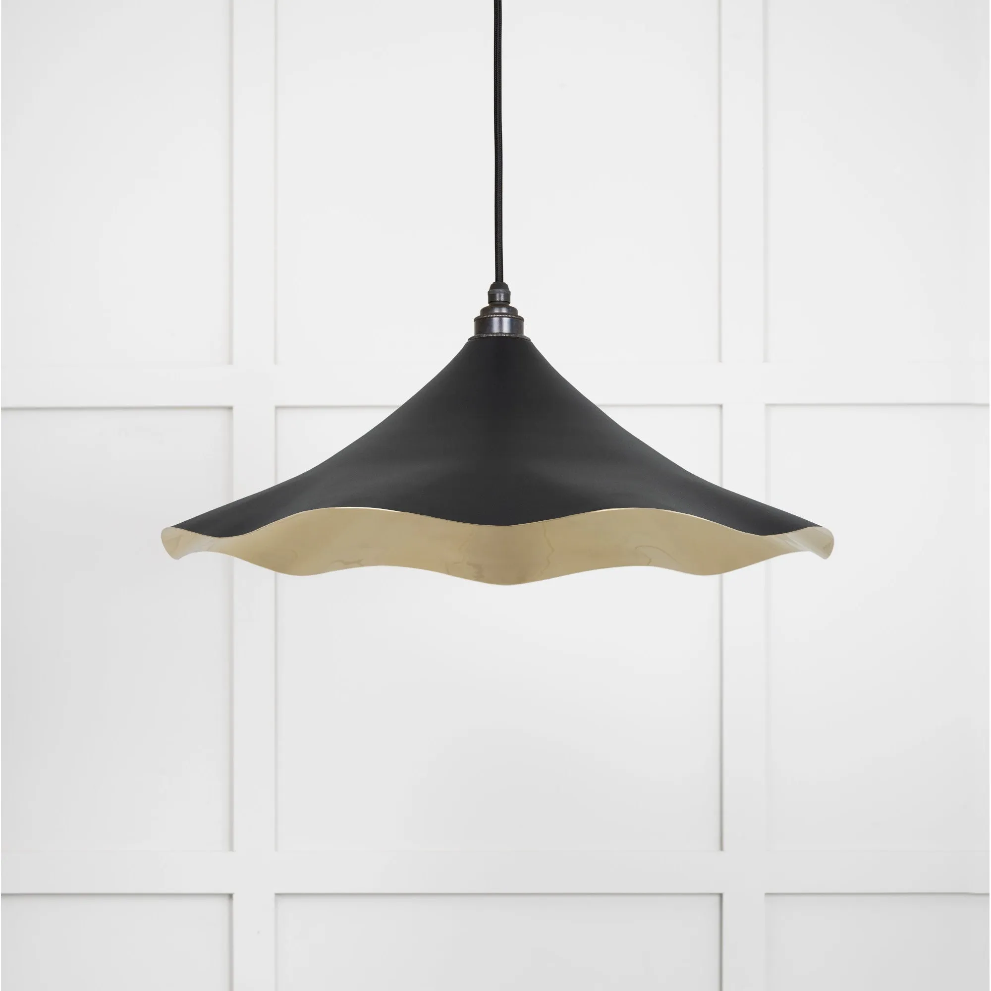 Smooth Brass Flora Pendant in Elan Black | From The Anvil