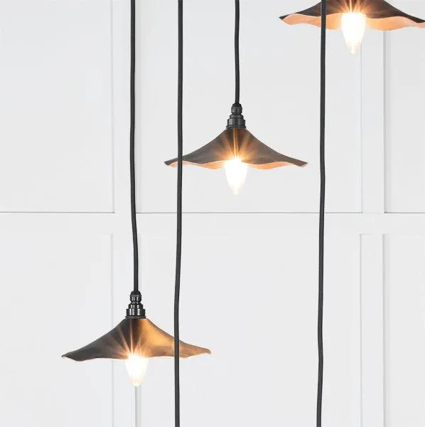 Smooth Copper Flora Cluster Pendant in Elan Black | From The Anvil