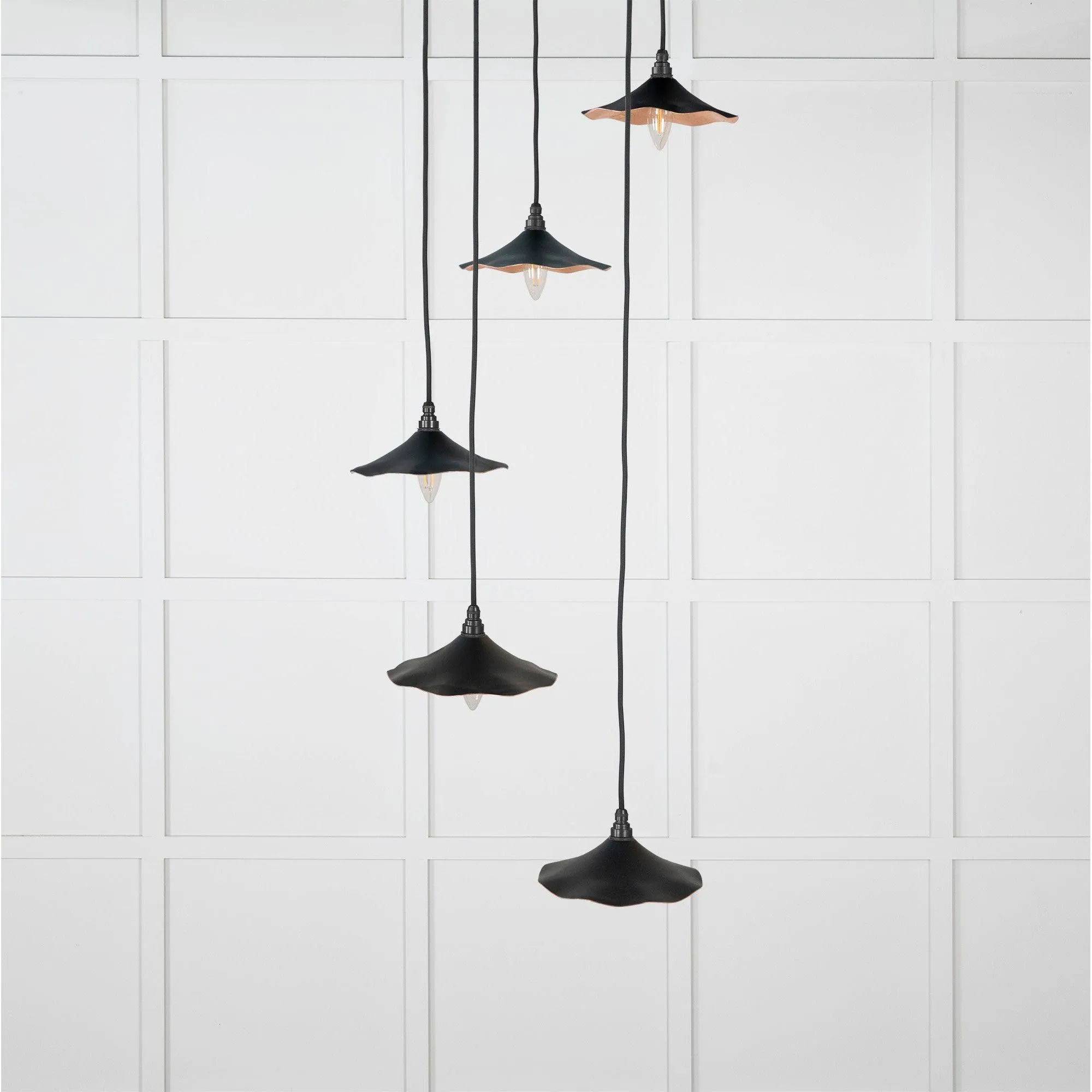 Smooth Copper Flora Cluster Pendant in Elan Black | From The Anvil