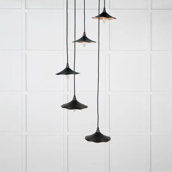 Smooth Copper Flora Cluster Pendant in Elan Black | From The Anvil