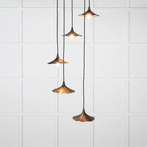 Smooth Copper Flora Cluster Pendant in Elan Black | From The Anvil