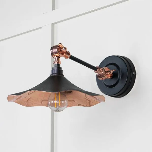 Smooth Copper Flora Wall Light in Elan Black | From The Anvil