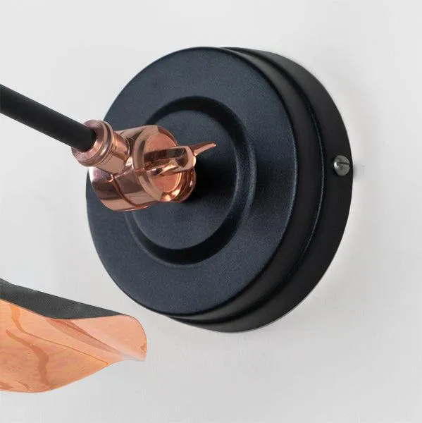 Smooth Copper Flora Wall Light in Elan Black | From The Anvil