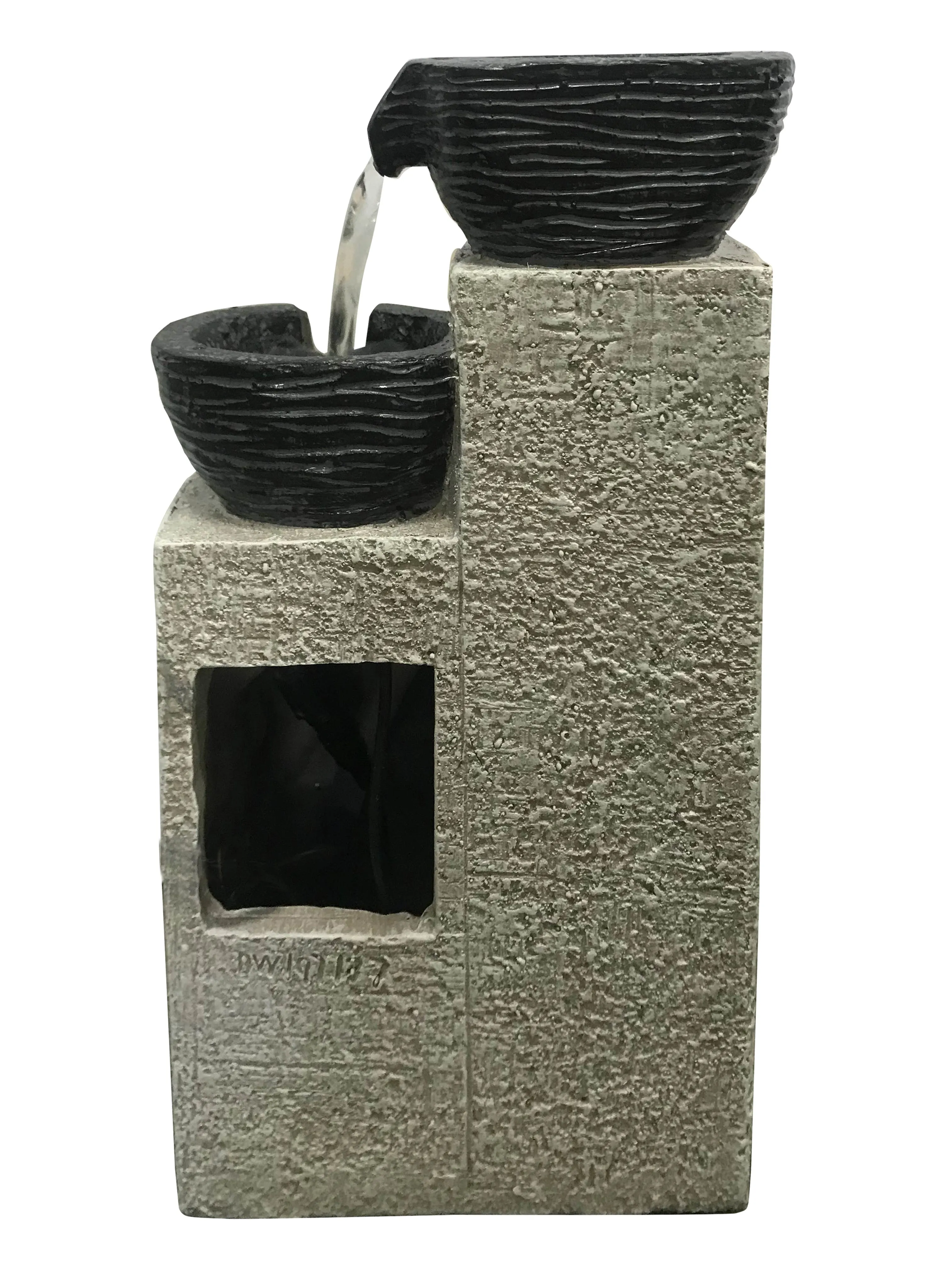 Stacking Bowls Fountain With  Warm White Led Lights