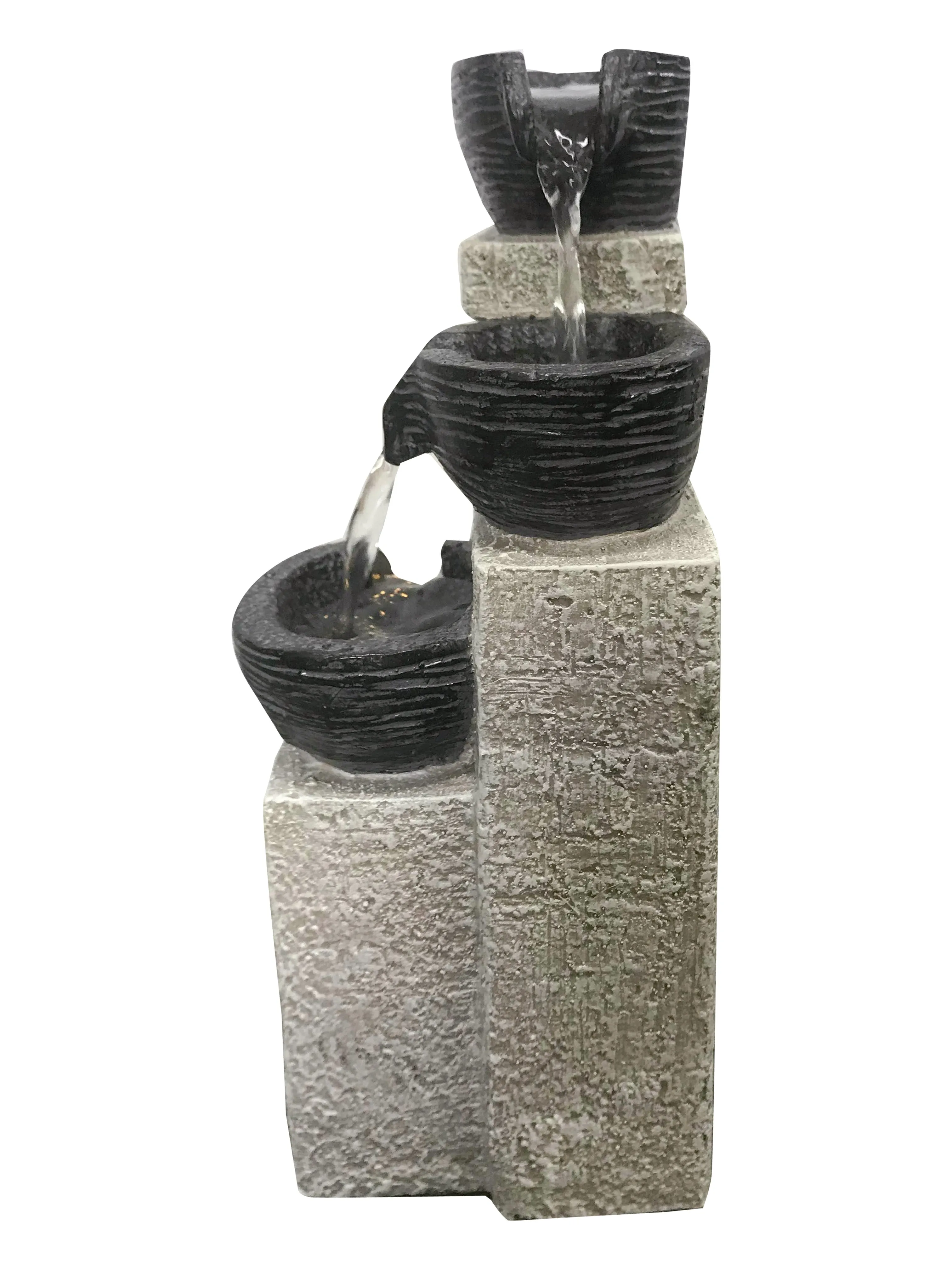 Stacking Bowls Fountain With  Warm White Led Lights