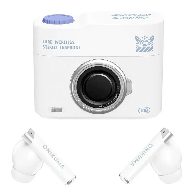 T18 Wireless Bluetooth Earbuds with Camera Style Charging Case Noise Canceling Waterproof
