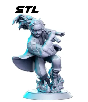 Tanjiro Anime 3D Printed Miniature
