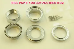 TRADITIONAL BIKE 1” 30mm ROADSTER CHROME HEADSET COMPLETE LOOSE BEARINGS RARE