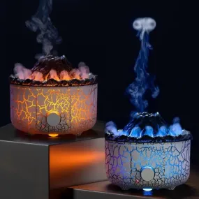 Volcano Humidifier Aromatherapy Machine Spray Jellyfish Air Flame Humidifier Diffuser