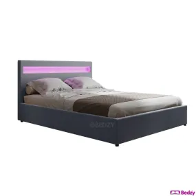 Wanda LED Storage Double Bed Frame Grey