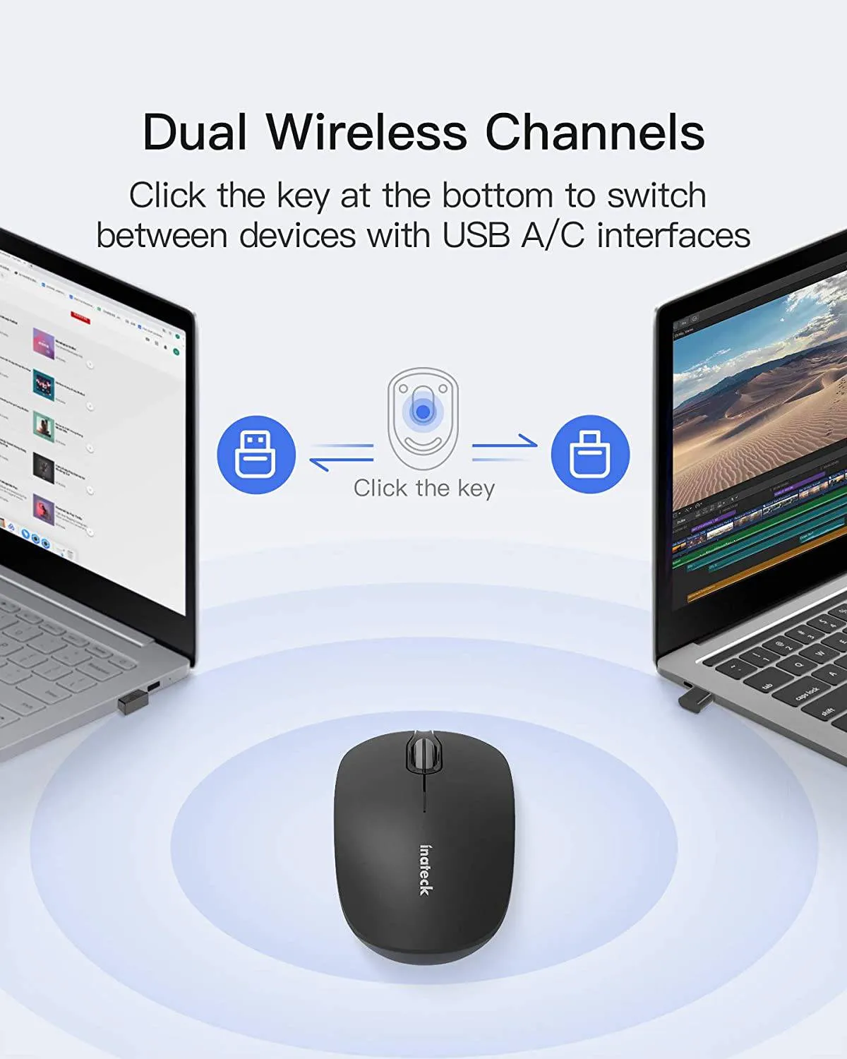 Wireless 2.4G Slim Noiseless Mouse For Notebook, PC, Laptop, MacBook, MS02001