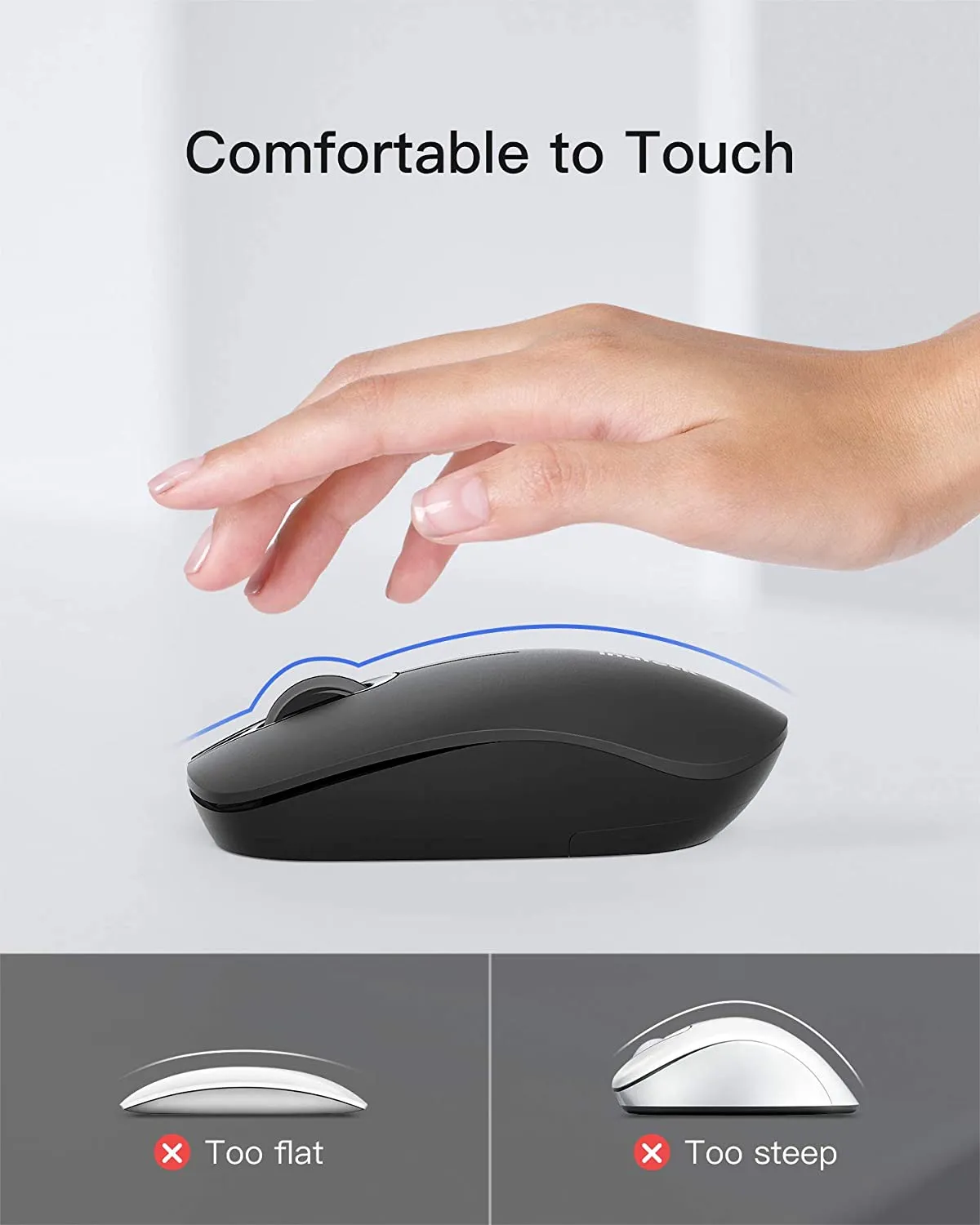 Wireless 2.4G Slim Noiseless Mouse For Notebook, PC, Laptop, MacBook, MS02001
