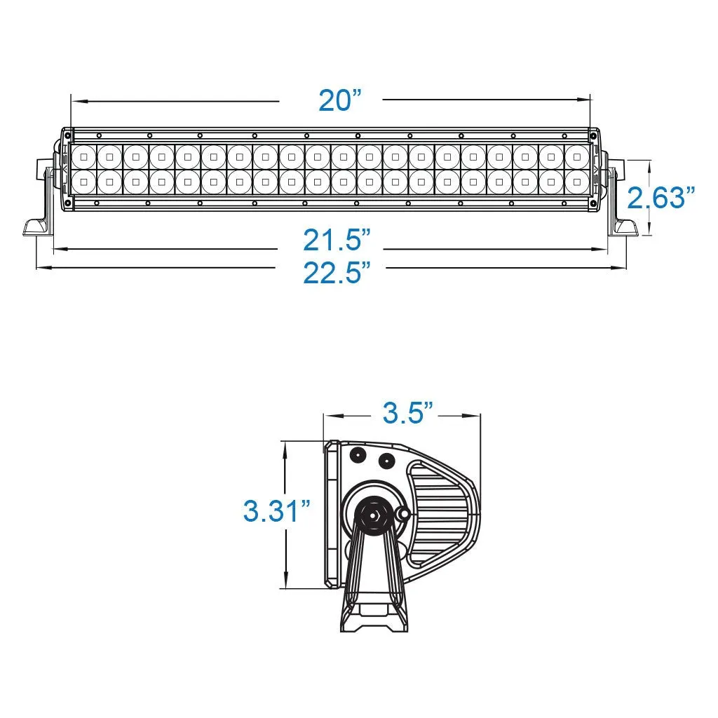 XX-Series LED Light Bar - 20" - Marine White (5W)