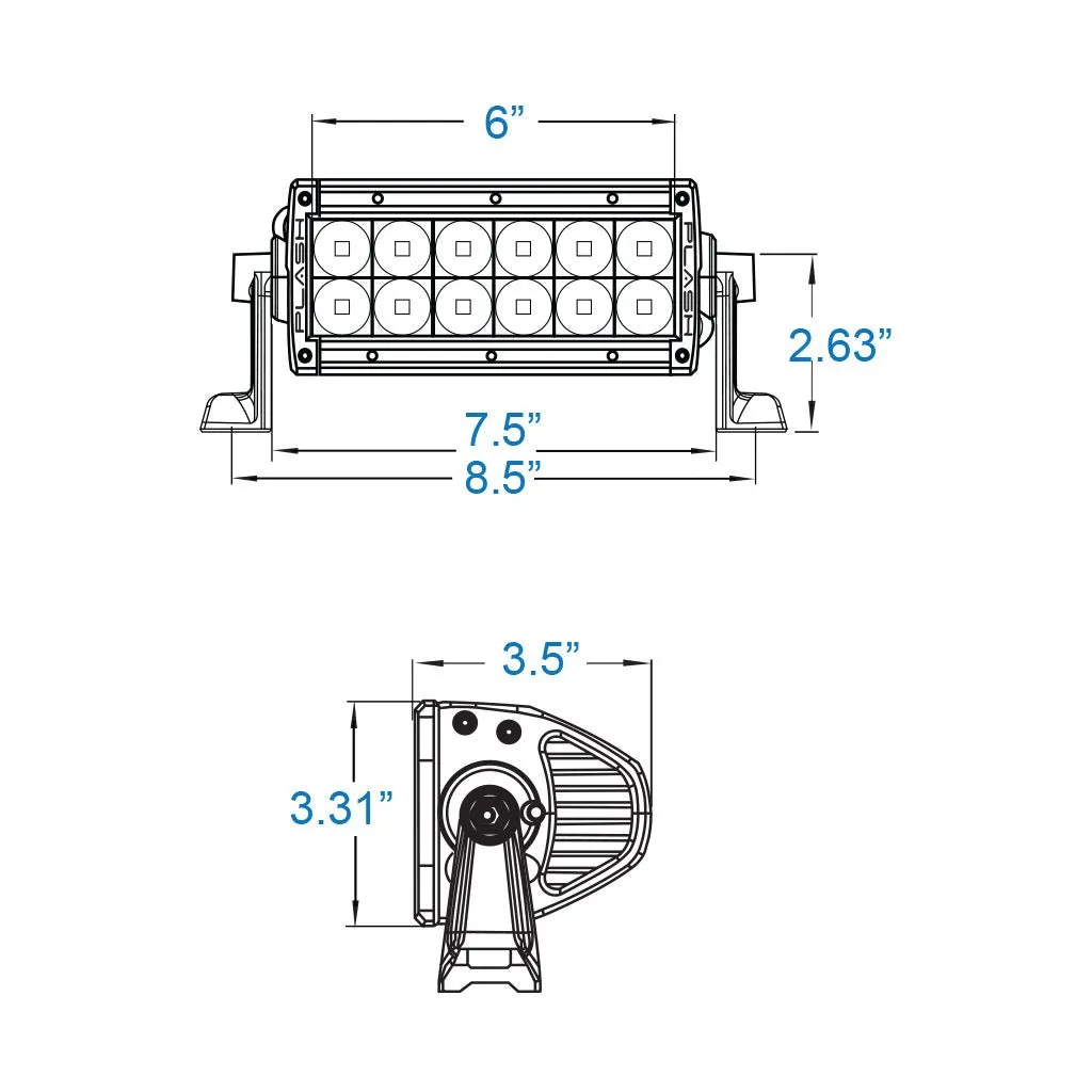 XX-Series LED Light Bar - 6" - Marine Black Housing (5W)